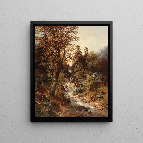 Waldmühle near Windischgarsten - Carl Hasch — framed artwork on a wall