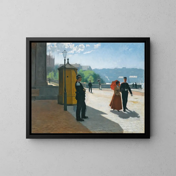 Soldaten voor het Nationaal Museum van Stockholm - Carl Hedelin — ingelijst kunstwerk aan de muur