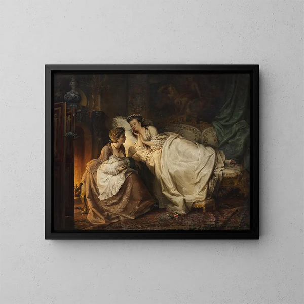 The Young Happiness of Mother - Carl Herpfer — framed artwork on a wall