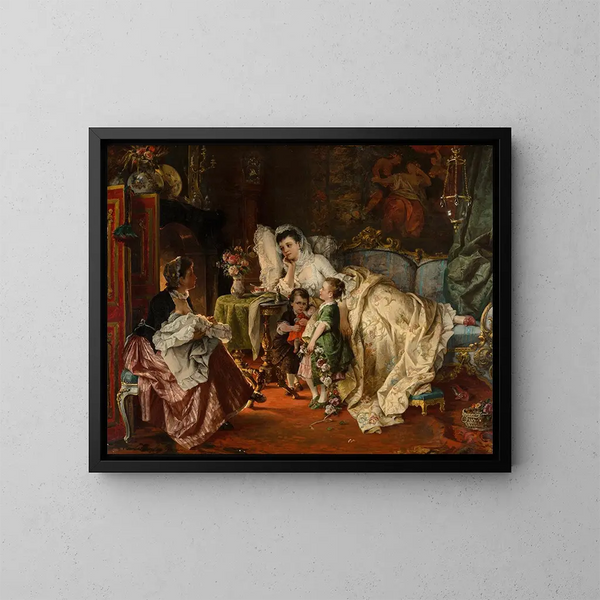 The new mother - Carl Herpfer — framed artwork on a wall