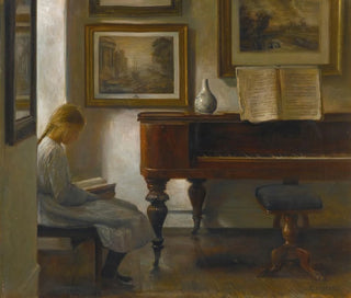Meis in een interieur - Carl Holse — weergave van het kunstwerk