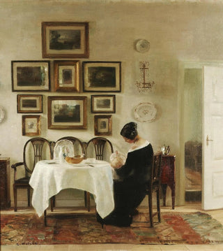 Carl Holse - Mother And Child In A Dining Room Interior.webp