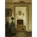 Reproductie van het schilderij Vrouw in een interieur met twee katten die melk drinken - Carl Holse