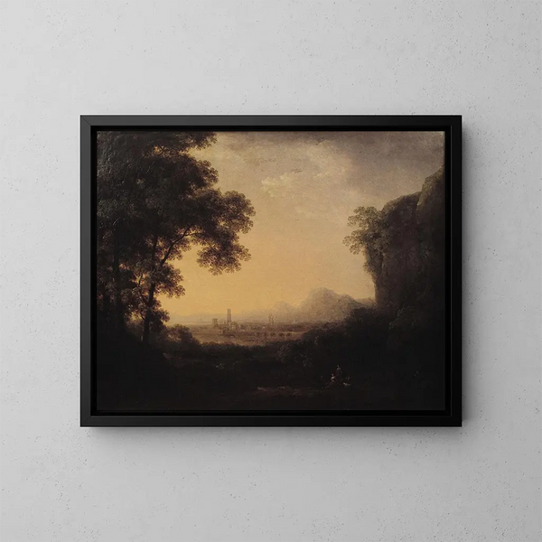 Romantic landscape painting - Carl Johan Fahlcrantz — framed artwork on a wall