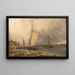schepen op de oevers van de Elbe - Carl Julius von Leypold — ingelijst kunstwerk aan de muur