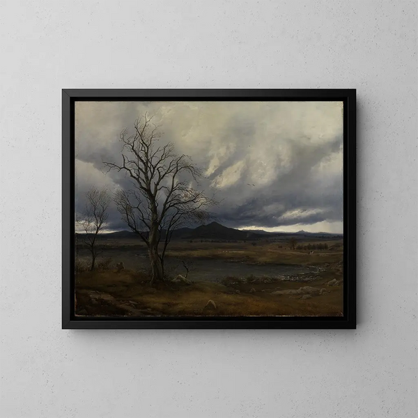 Landscape with Storm Rising - Carl Julius von Leypold — framed artwork on a wall