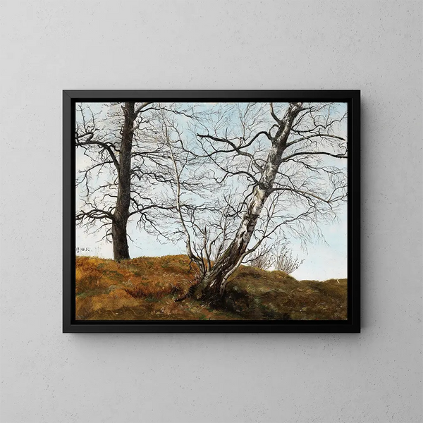 Oak and birch - Carl Julius von Leypold — framed artwork on a wall