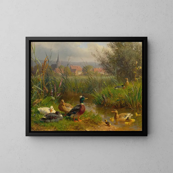 Ducks - Carl Jutz — framed artwork on a wall
