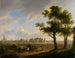 Uitzicht op Karlsruhe vanuit het zuiden - Carl Kuntz — weergave van het kunstwerk
