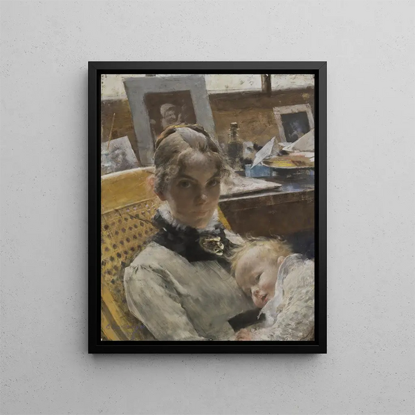 Carl Larsson - A Studio Idyll The Artists Wife and their Daughter.webp