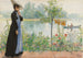 Karin aan de rand van de zee - Carl Larsson — weergave van het kunstwerk
