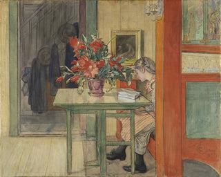 Lisbeth lezend - Carl Larsson — weergave van het kunstwerk