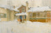 Mijn landhuis in de winter Sundborn - Carl Larsson — weergave van het kunstwerk