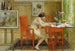 Het model dat een ansichtkaart schrijft - Carl Larsson — weergave van het kunstwerk