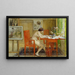 Het model dat een ansichtkaart schrijft - Carl Larsson — ingelijst kunstwerk aan de muur