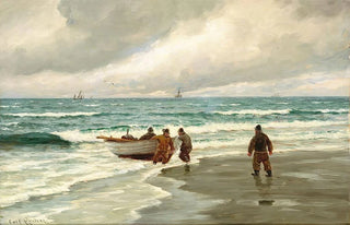 Carl Locher - Iland Motiv Fra Skagens Snderstrand Frisk Tiltagende Kuling.webp