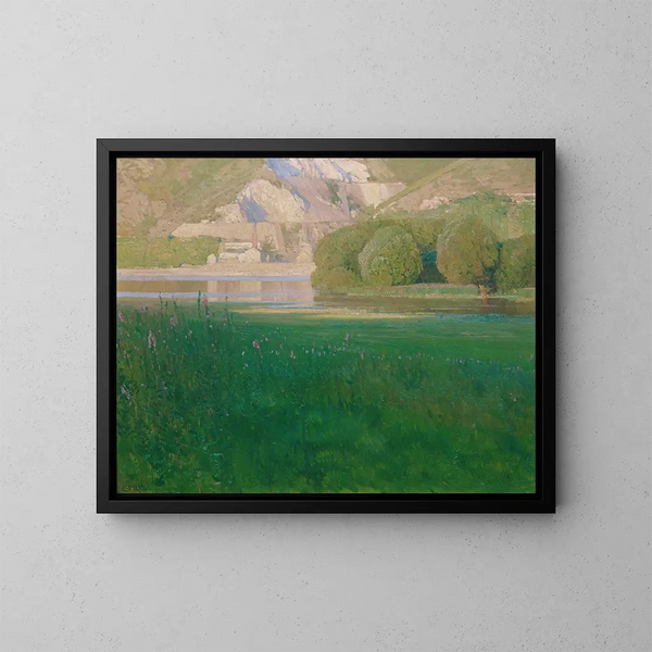 Schemering aan de oever van de Donau - Carl Moll — ingelijst kunstwerk aan de muur