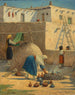 Scene uit het dorp Santa Clara - Carl Moon — weergave van het kunstwerk