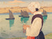 Breton Painting of a woman knitting - Carl Moser — artwork view