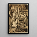 Abstracte zittende figuur - Carl Newman — ingelijst kunstwerk aan de muur