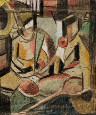 Carl Newman - AbstractTwo Women with Tennis Racquets.webp