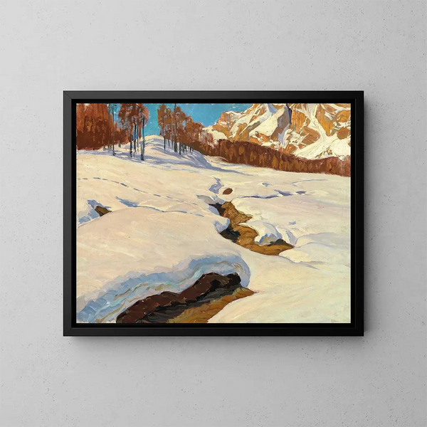 Alpine Winter Painting - Carl O'Lynch de Town — framed artwork on a wall