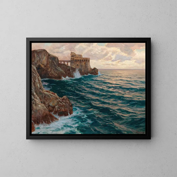 Rupture de mer with castle - Carl O'Lynch de Town — framed artwork on a wall