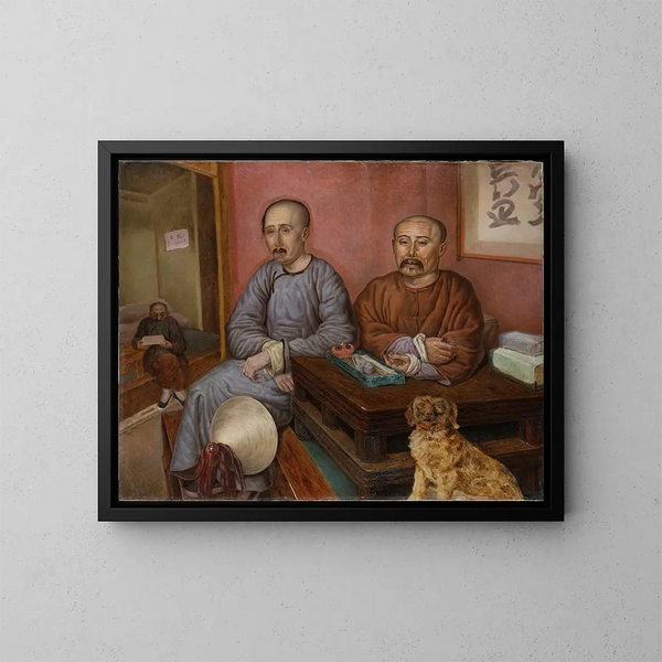 Chinese Merchants Painting - Carl Peter Mazer — framed artwork on a wall