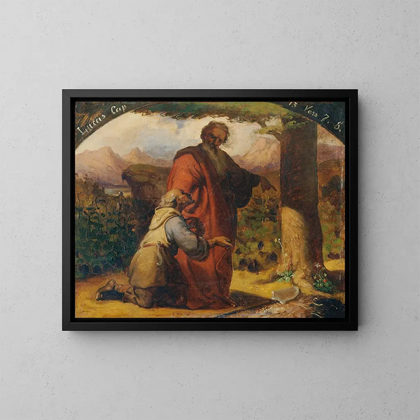The Parable of the Barren Fig Tree - Carl Rahl — framed artwork on a wall