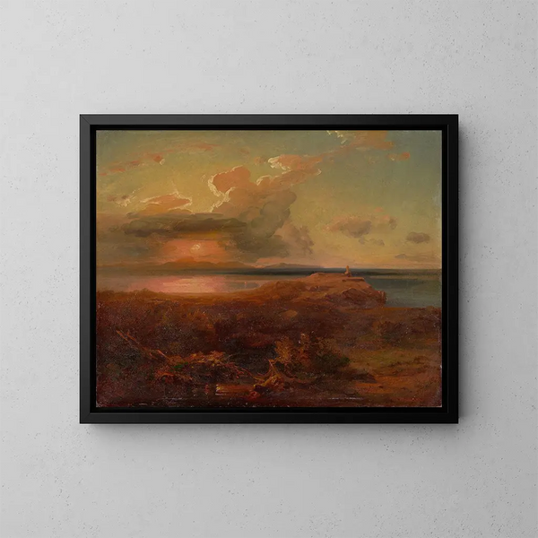 Gina with the Temple of Apollo - Carl Rottmann — framed artwork on a wall