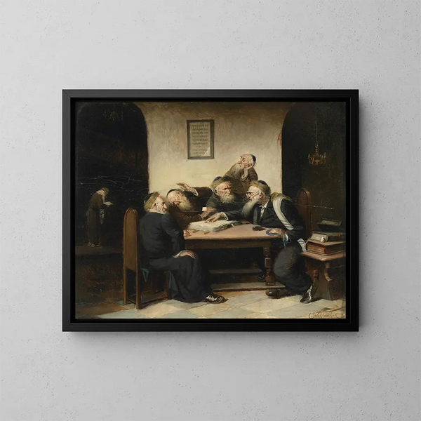 A Controversial Question from the Talmud - Carl Schleicher — framed artwork on a wall
