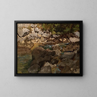 Carl Schuch - Mountain Stream with Boulders.webp