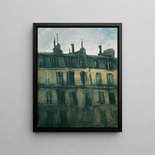 Houses in Paris - Carl Schuch — framed artwork on a wall