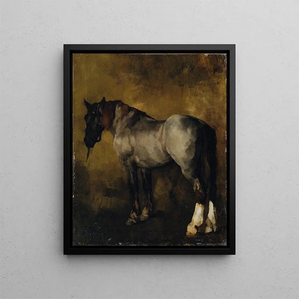 Study on Horses - Carl Schuch — framed artwork on a wall