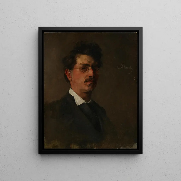 Self-portrait Painting - Carl Schuch — framed artwork on a wall