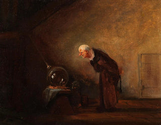 L'alchimiste chimiste - Carl Spitzweg — weergave van het kunstwerk