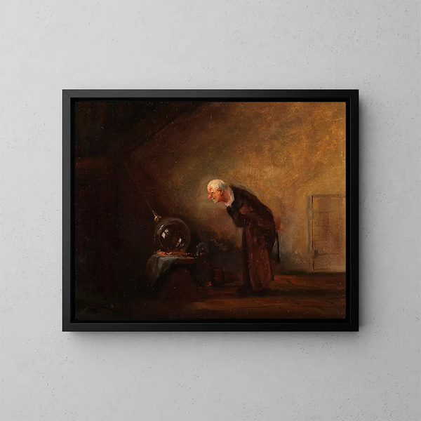 L'alchimiste chimiste - Carl Spitzweg — ingelijst kunstwerk aan de muur