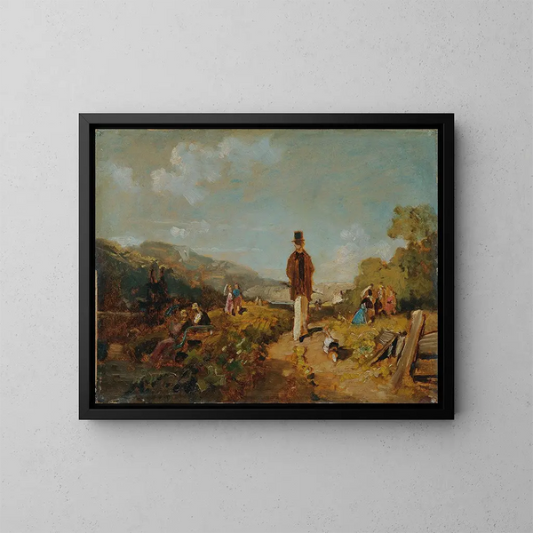 De Oude Man en het Jonge Meisje - Carl Spitzweg — ingelijst kunstwerk aan de muur