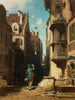 De postbode - Carl Spitzweg — weergave van het kunstwerk