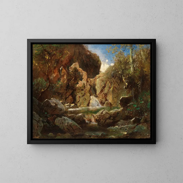 Bassins rocheux avec eaux vives - Carl Spitzweg — ingelijst kunstwerk aan de muur