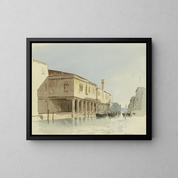Section de canal à Murano - Carl Theodor Reiffenstein — framed artwork on a wall