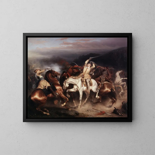 King Gustav II Adolf of Sweden at Stuhm - Carl Wahlbom — framed artwork on a wall