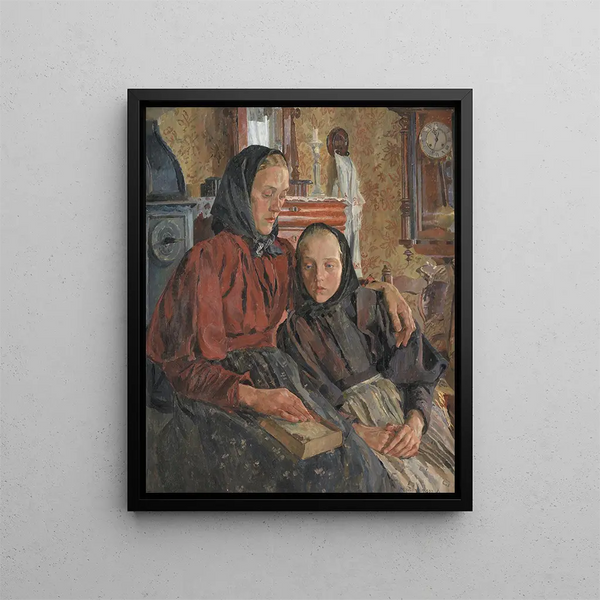 Sisters - Carl Wilhelmson — framed artwork on a wall