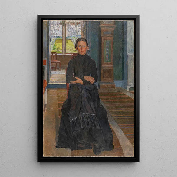 The Farmer's Daughter - Carl Wilhelmson — framed artwork on a wall
