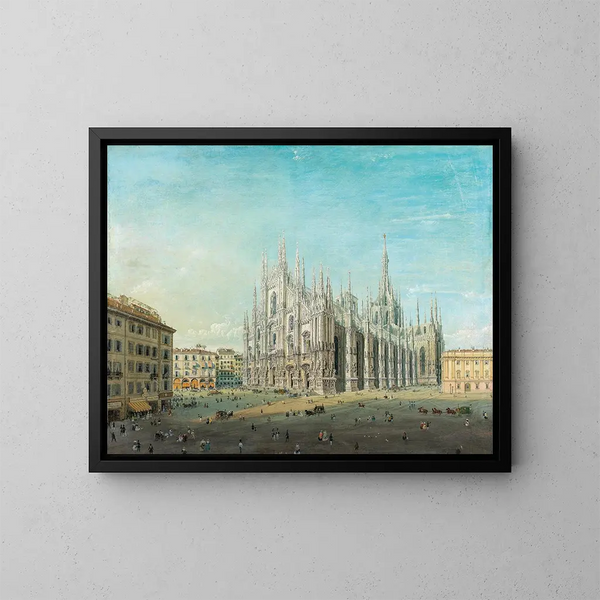 Place du Duomo à Milan - Carlo Bossoli — framed artwork on a wall