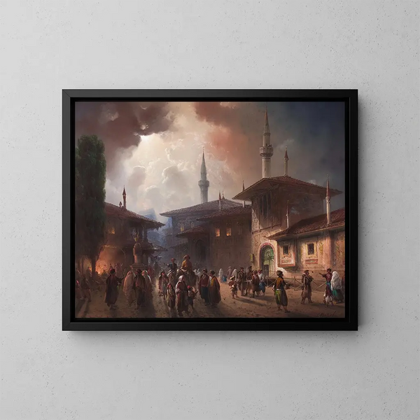 The Palace of the Khans in Bakhchisarai in Crimea - Carlo Bossoli — framed artwork on a wall