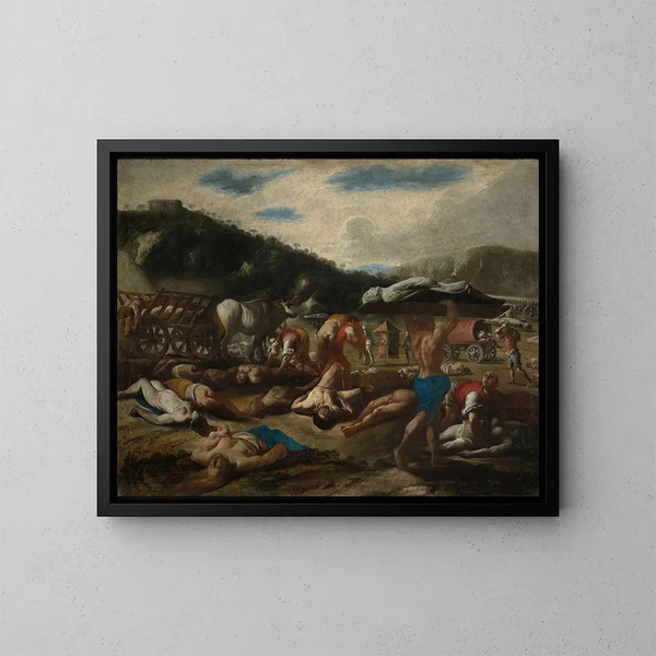 De Pest uit 1656 - Carlo Coppola — ingelijst kunstwerk aan de muur