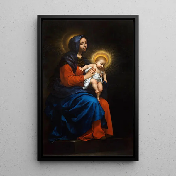 Madonna and Child - Carlo Dolci — framed artwork on a wall