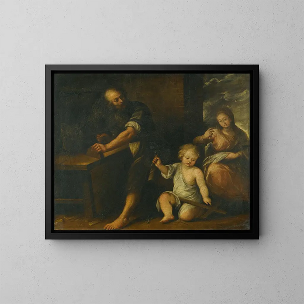 Jesus in Joseph's workshop - Carlo Francesco Nuvolone — framed artwork on a wall
