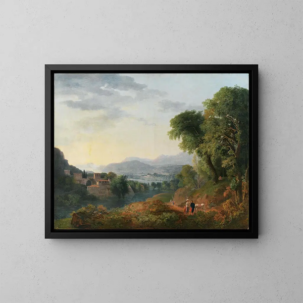 an Italian landscape - Carlo Labruzzi — framed artwork on a wall